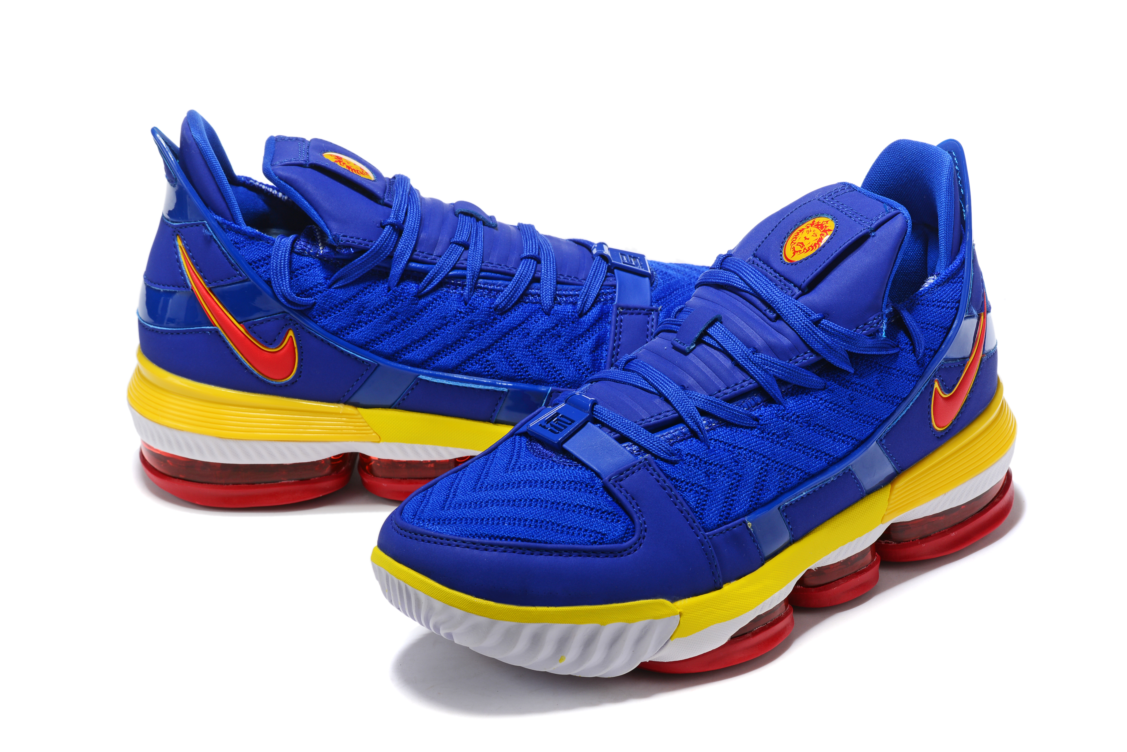 2019 Men Nike Lebron James 16 Low Blue Yellow Red Shoes